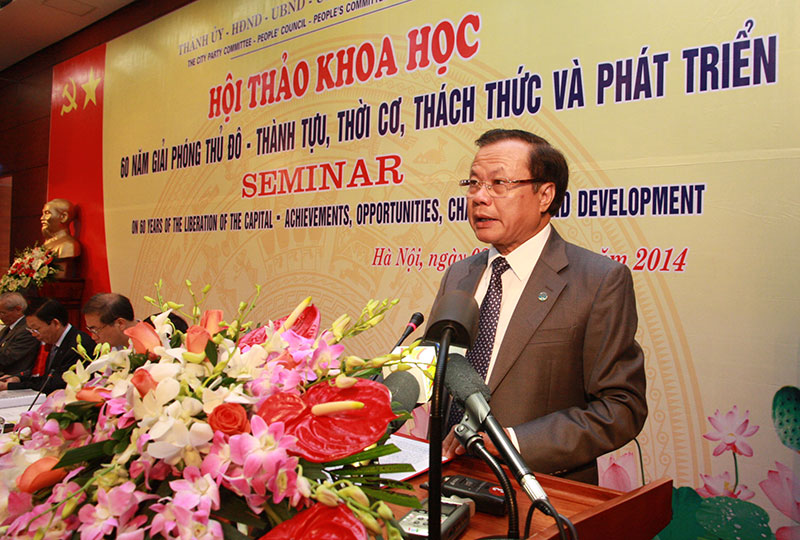 Bí thư Thành uỷ Phạm Quang Nghị phát biểu khai mạc Hội thảo